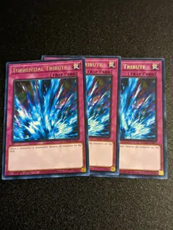 Yugioh! 3x Torrential Tribute GRCR-EN057 Rare 1st Ed NM - Image 1
