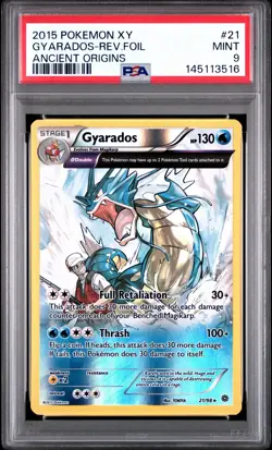 Pokemon Gyarados XY Ancient Origins Reverse Holo 21/98 Holo Rare PSA 9 - Image 1