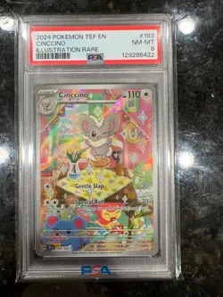 2024 Pokemon TEF EN - CINCCINO #183 - Illustration Rare PSA 8 Pokemon - Image 3