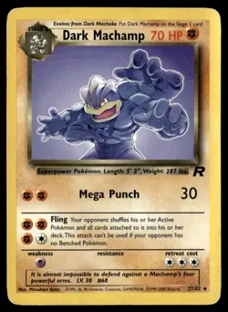 Dark Machamp (27) Rare Unlimited Team Rocket 27/82 HP Pokemon TCG - Image 1