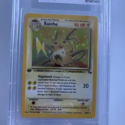 Raichu Holo 1999 Pokemon Fossil 1st Edition # 14 Graded 7.5 Vintage Pokemon - Image 3