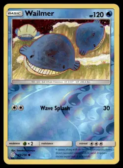 Wailmer 45/236 Common Cosmic Eclipse Pokemon Reverse Holo Near Mint - Image 1
