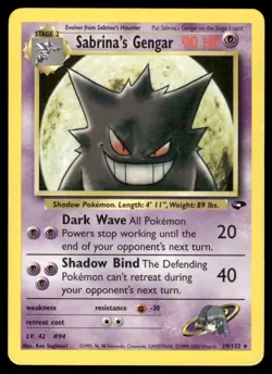 *TUE NIGHT* Sabrina's Gengar 29/132 Gym Challenge Rare - Image 1
