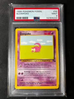 Slowpoke Pokemon 1999 Fossil 55/62 - PSA 9 - Image 1