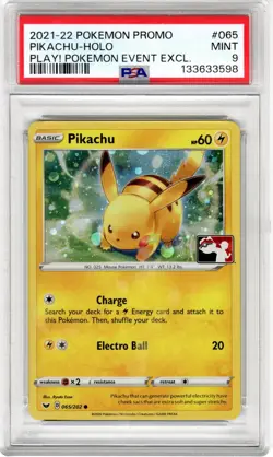 Pikachu 065/202 PLAY! Pokemon Promo Holo PSA 9 Mint Event Exclusive - Image 1