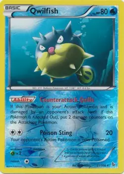 Pokemon - Qwilfish - 21/106 - Rare - Reverse Holo - XY - Flashfire - NM - Image 1