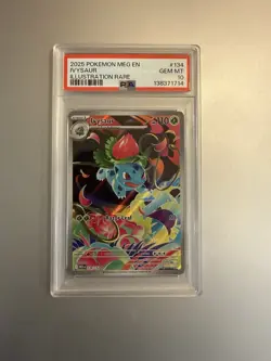 2025 POKEMON MEG EN-MEGA EVOLUTION ILLUSTRATION RARE #134 IVYSAUR PSA 10 - Image 1