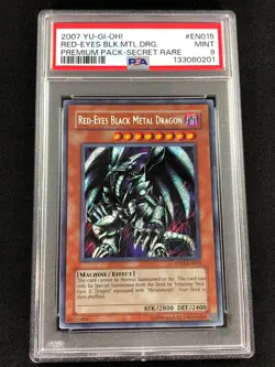 Yugioh 2007 Red Eyes Black Metal Dragon PP01-EN015 PSA 9 Secret Rare - Image 1