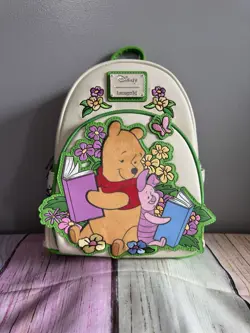 Loungefly Disney Winnie the Pooh Floral Pooh and Piglet Reading Mini Backpack - Image 1