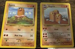 Pokemon Diglett/Dugtrio 47-19/102 Base Combo Set Regular WOTC Vintage - Image 1