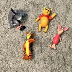 Disney Winnie The Pooh Mini Small Figures With Piglet Tigger Eeyore Lot Of 4 - Image 1