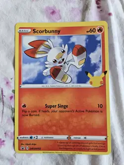 Pokemon Card Scorbunny Swsh002 JUMBO/OVERSIZED 25th Anniversary Promo LP - Image 1