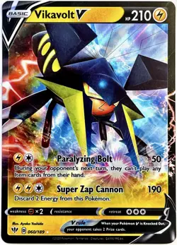 Vikavolt V 060/189 FULL ART ULTRA RARE Pokemon Card TCG 2020 Darkness Ablaze NM - Image 1