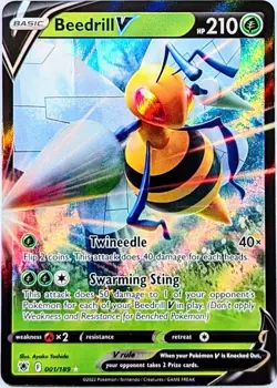 Beedrill V 001/189 ULTRA RARE Pokemon Card TCG 2020 SWSH Darkness Ablaze NM - Image 1