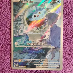 Pokemon Mantyke 189/182 SV04: Paradox Rift Illustration Rare Full Art Holo 30 HP - Image 1