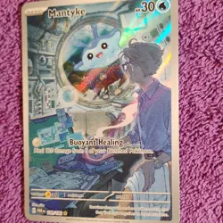 Pokemon Mantyke 189/182 SV04: Paradox Rift Illustration Rare Full Art Holo 30 HP - Image 2