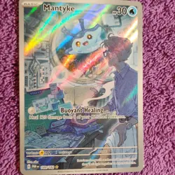 Pokemon Mantyke 189/182 SV04: Paradox Rift Illustration Rare Full Art Holo 30 HP - Image 3