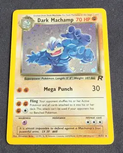 Pokemon Dark Machamp Holo Rare 10/82 Team Rocket 70 HP 2000 Unlimited LP - Image 1