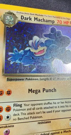 Pokemon Dark Machamp Holo Rare 10/82 Team Rocket 70 HP 2000 Unlimited LP - Image 5