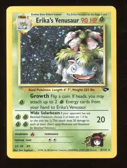 2000 Pokemon Gym Challenge Erika's Venusaur Holo Rare #4/132 - Image 1
