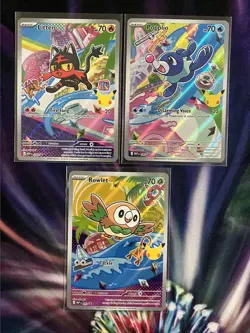 Pokemon First Partner Illustration Collection Series 1 Alolan Starters Promo Set - Image 1