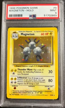 PSA 9 Magneton Holo 9/102 Base Set 1999 Pokemon Card - Image 1