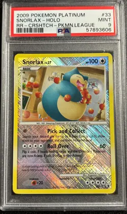 PSA 9 Snorlax Crosshatch Holo 33111 Pokemon League 2009 Pokemon Card - Image 1