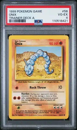 PSA 4 Onix 56/102 Trainer Deck A 1999 Pokemon Card - Image 1