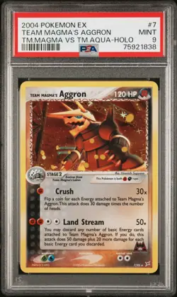 PSA 9 Team Magma's Aggron Holo 7/95 Team Magma Vs Aqua 2004 Pokemon Card - Image 1