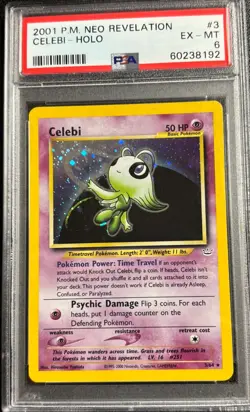 PSA 6 Celebi Holo 364 Neo Revelation 2001 Pokemon Card - Image 1