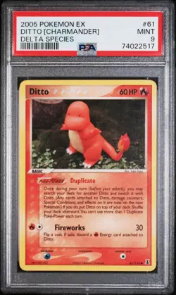 PSA 9 Ditto (Charmander) 61/13 Delta Species 2005 Pokemon Card - Image 1