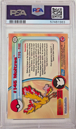 PSA 9 Moltres Foil #146 Topps TV 2000 Animation Series 3 Pokemon Card - Image 2