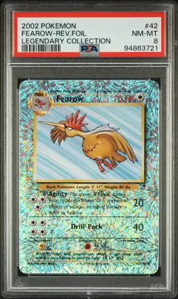 PSA 8 Fearow Reverse Holo 42/110 Legendary Collection 2002 Pokemon Card - Image 1