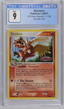 CGC 9 Blaziken Reverse Holo 5/108 EX Power Keepers 2007 Pokemon Card - Image 1