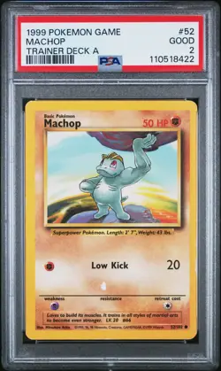 PSA 2 Machop 52/102 Trainer Deck A 1999 Pokemon Card - Image 1
