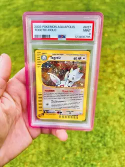2003 Pokemon Aquapolis Togetic Holo 💕🌀 SWIRL #H27 PSA 9 - NEW CERT - Image 5