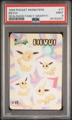 PSA 9 Eievui Eevee #17 Sealdass Fancy Graffiti 1999 Pokemon Card - Image 1