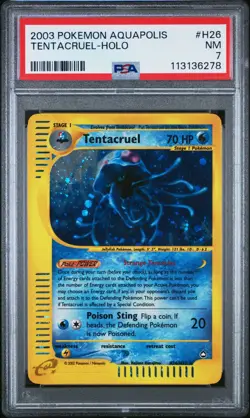 PSA 7 Tentacruel Holo H26/H32 Aquapolis 2003 Pokemon Card - Image 1