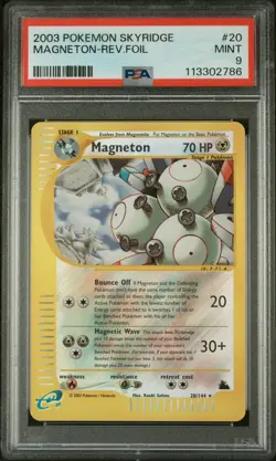 PSA 9 Magneton Reverse Holo 20/144 Skyridge 2003 Pokemon Card - Image 1