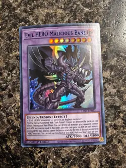 Yugioh Evil HERO Malicious Bane (Blue) - LDS3-EN033 - 1st Ed. Ultra Rare - NM - Image 1