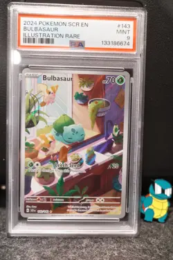 Bulbasaur 2024 Pokemon Stellar Crown Illustration Rare #143 PSA 9 MINT - Image 1