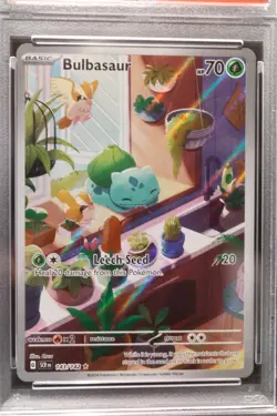 Bulbasaur 2024 Pokemon Stellar Crown Illustration Rare #143 PSA 9 MINT - Image 2