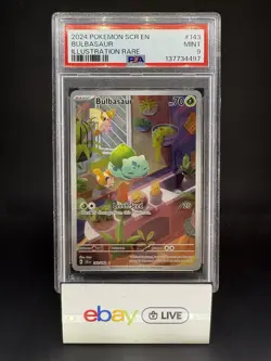 PSA 9 MINT - Bulbasaur 2024 Pokemon Scarlet & Violet Illustration Rare #143 - Image 1