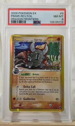2006 Pokemon EX Dragon Frontiers Pinsir-Reverse Holo Foil #9 PSA NM-MT 8 - Image 1