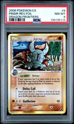 2006 Pokemon EX Dragon Frontiers Pinsir-Reverse Holo Foil #9 PSA NM-MT 8 - Image 3