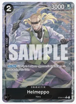 One Piece TCG Helmeppo Full Art Premium Booster Card PRB-01, ST06-010 - Image 1