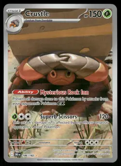 Pokemon Cards Crustle 186/182 Destined Rivals Illustration Rare NM - Image 1