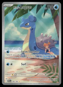Pokemon Cards Misty's Lapras 194/182 Destined Rivals Illustration Rare NM *3 - Image 1