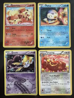 Pokemon Radiant Collection 4 card lot Growlithe Piplup Jirachi Ursaring holos - Image 1