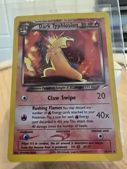 Pokemon Dark Typhlosion Neo Destiny Holo Rare 10/105 80HP English Card - Image 1